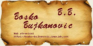 Boško Bujkanović vizit kartica